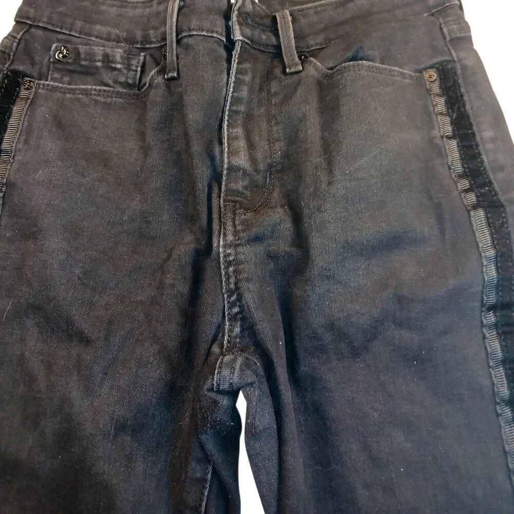 DENIZEN Women's High Rise Ankle Skinny Stretchy Black Wash Jeans - Size: 6